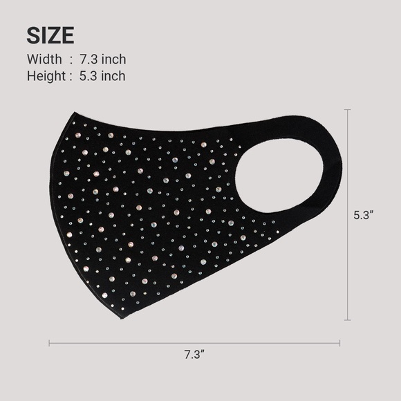 Rhinestones Sparkle Reusable Fashion Face Mask - Picture 10 of 11